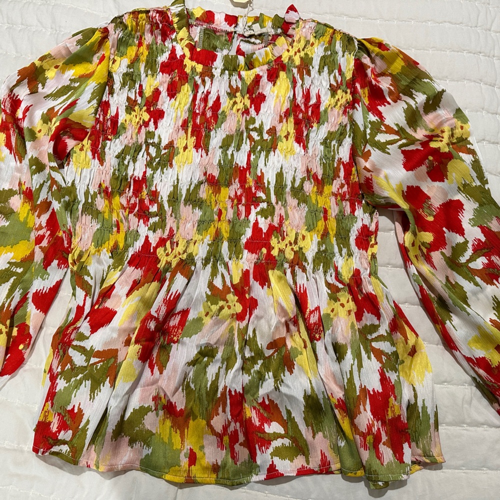 JODIFL Multicolor Floral Blouse size L NWT